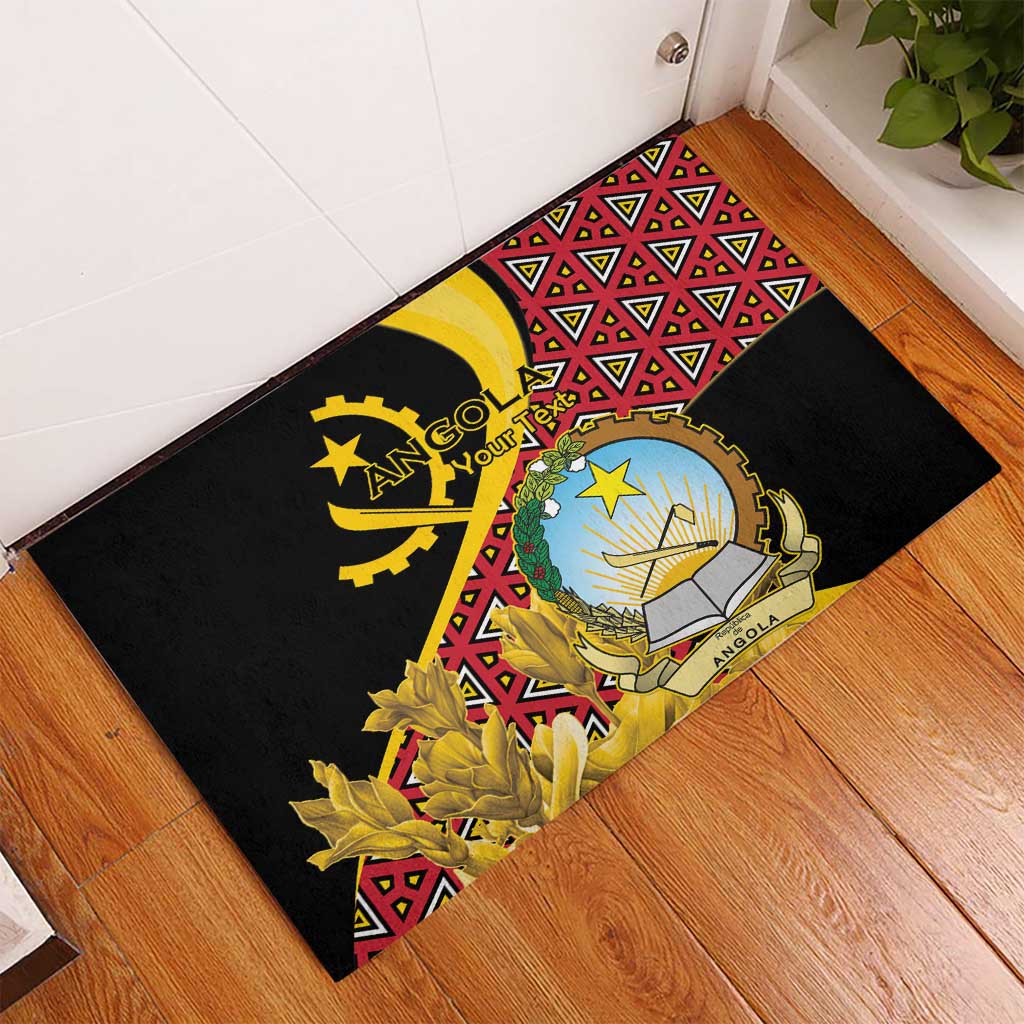 Personalized Angola Rubber Doormat Coat Of Arms Welwitschia Mirabilis
