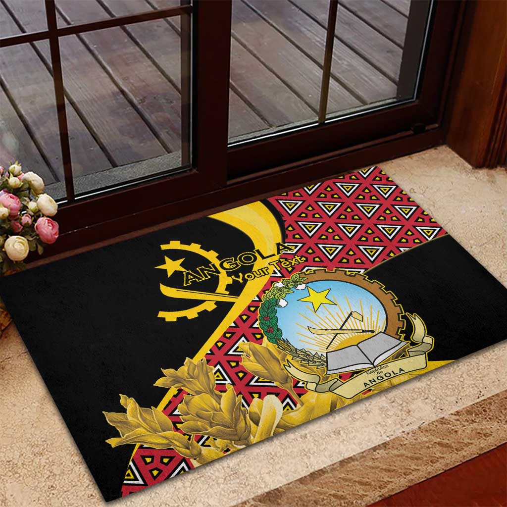 Personalized Angola Rubber Doormat Coat Of Arms Welwitschia Mirabilis