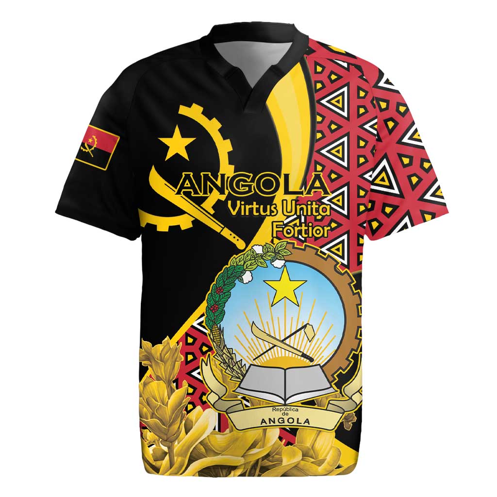 Personalized Angola Rugby Jersey Coat Of Arms Welwitschia Mirabilis