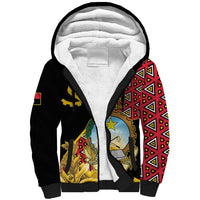 Personalized Angola Sherpa Hoodie Coat Of Arms Welwitschia Mirabilis