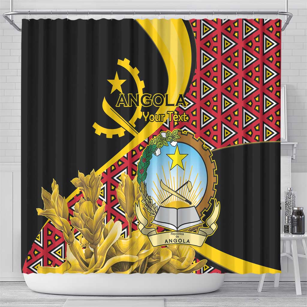 Personalized Angola Shower Curtain Coat Of Arms Welwitschia Mirabilis