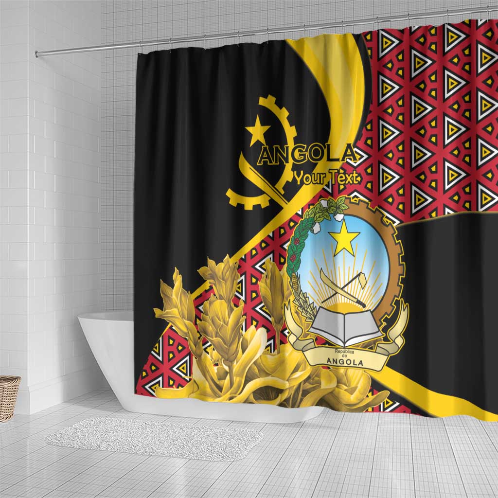 Personalized Angola Shower Curtain Coat Of Arms Welwitschia Mirabilis