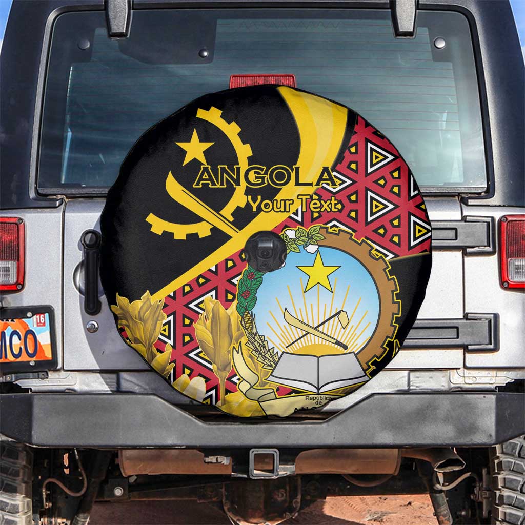 Personalized Angola Spare Tire Cover Coat Of Arms Welwitschia Mirabilis