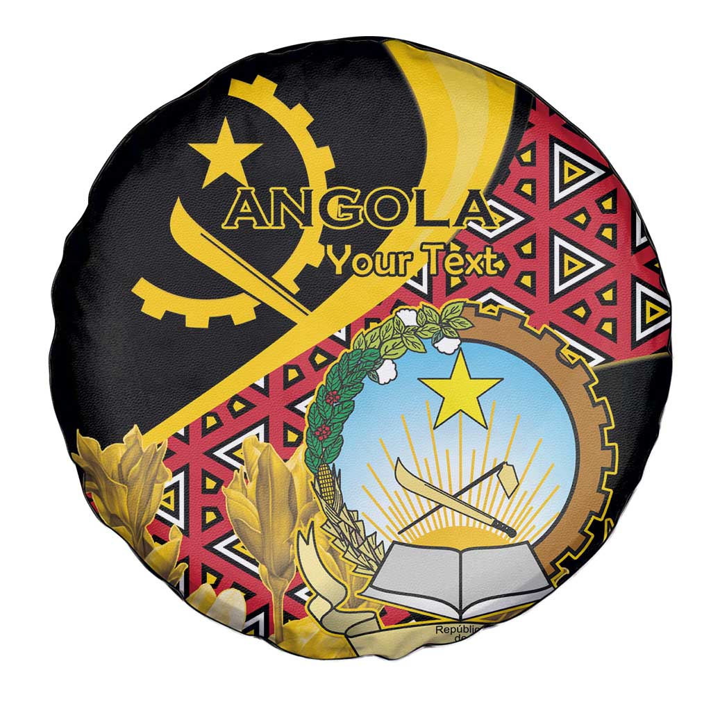Personalized Angola Spare Tire Cover Coat Of Arms Welwitschia Mirabilis