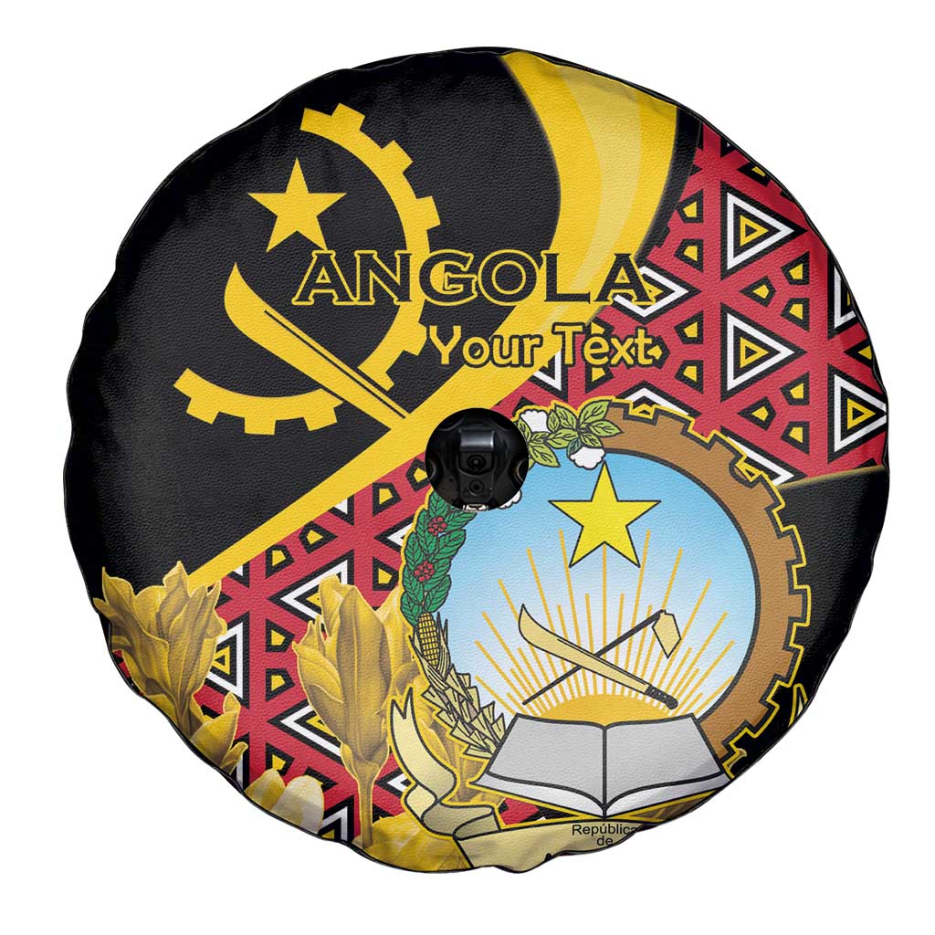 Personalized Angola Spare Tire Cover Coat Of Arms Welwitschia Mirabilis