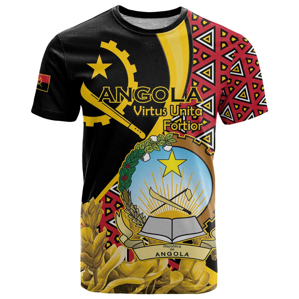 Personalized Angola T Shirt Coat Of Arms Welwitschia Mirabilis