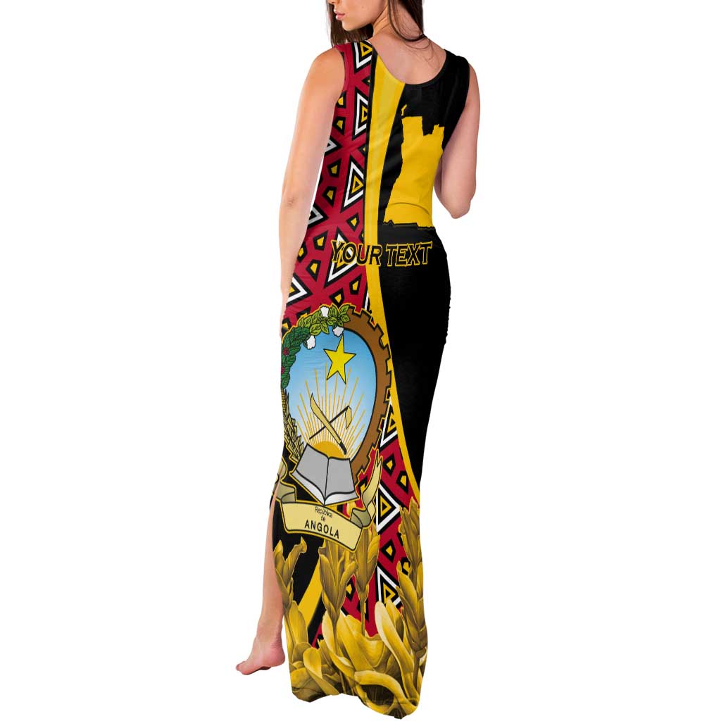 Personalized Angola Tank Maxi Dress Coat Of Arms Welwitschia Mirabilis