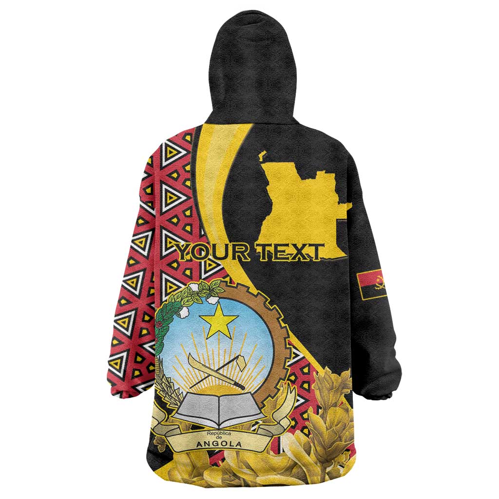 Personalized Angola Wearable Blanket Hoodie Coat Of Arms Welwitschia Mirabilis