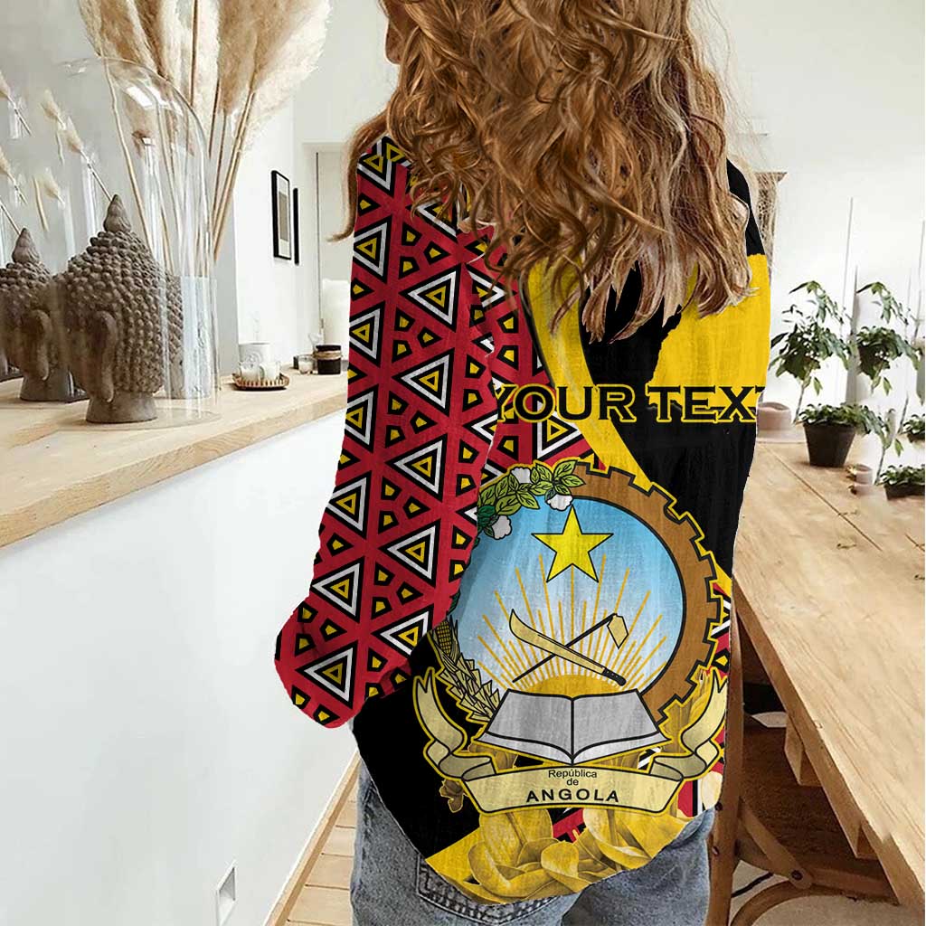 Personalized Angola Women Casual Shirt Coat Of Arms Welwitschia Mirabilis