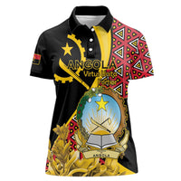 Personalized Angola Women Polo Shirt Coat Of Arms Welwitschia Mirabilis