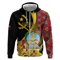 Personalized Angola Zip Hoodie Coat Of Arms Welwitschia Mirabilis