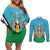Personalised South Sudan Independence Day Couples Matching Off Shoulder Short Dress and Long Sleeve Button Shirt Coat Of Arms With Flag Map - Wonder Print Shop