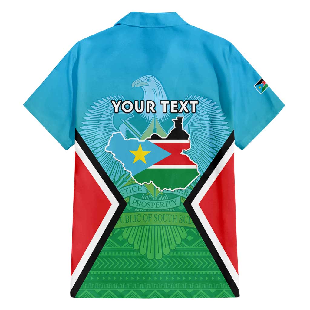 Personalised South Sudan Independence Day Family Matching Off Shoulder Maxi Dress and Hawaiian Shirt Coat Of Arms With Flag Map - Wonder Print Shop