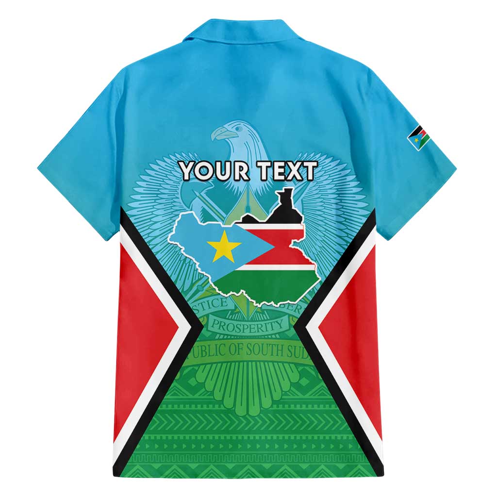 Personalised South Sudan Independence Day Hawaiian Shirt Coat Of Arms With Flag Map - Wonder Print Shop