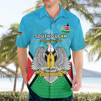 Personalised South Sudan Independence Day Hawaiian Shirt Coat Of Arms With Flag Map - Wonder Print Shop