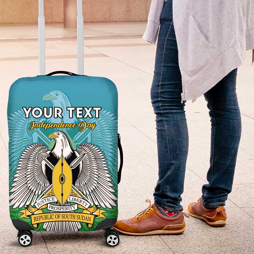 Personalised South Sudan Independence Day Luggage Cover Coat Of Arms With Flag Map - Wonder Print Shop
