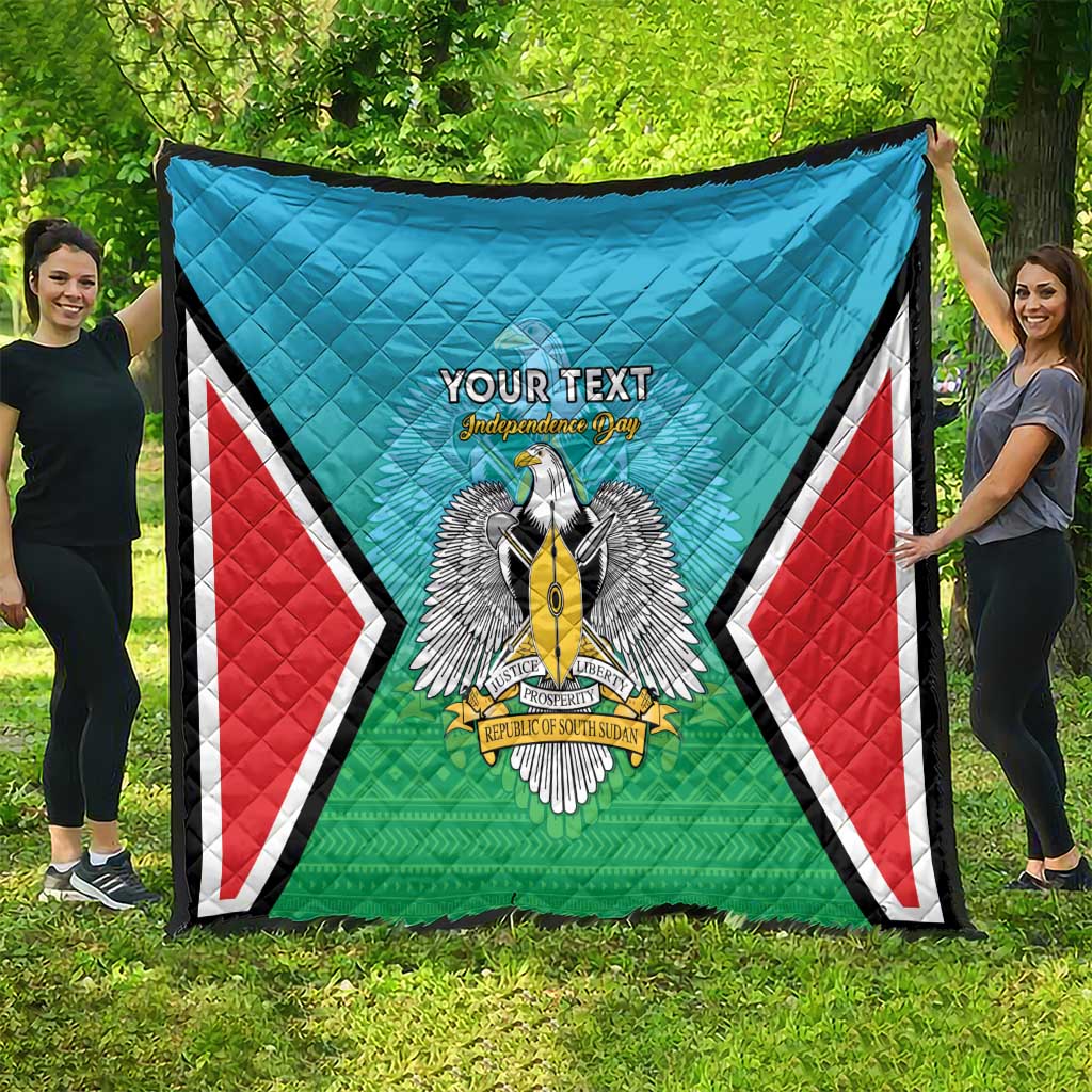 Personalised South Sudan Independence Day Quilt Coat Of Arms With Flag Map - Wonder Print Shop