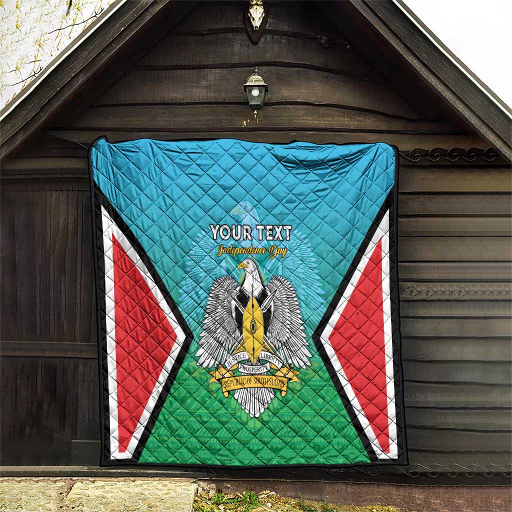 Personalised South Sudan Independence Day Quilt Coat Of Arms With Flag Map - Wonder Print Shop