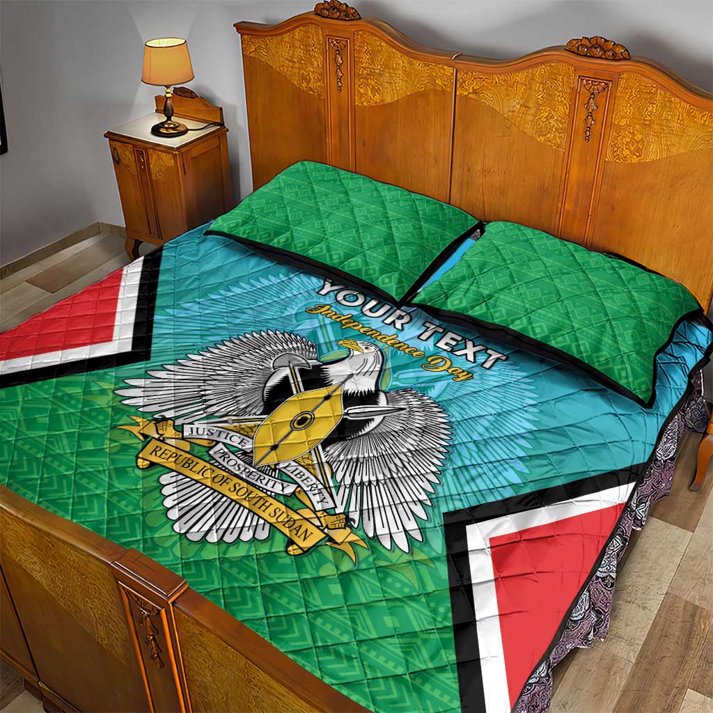 Personalised South Sudan Independence Day Quilt Bed Set Coat Of Arms With Flag Map - Wonder Print Shop