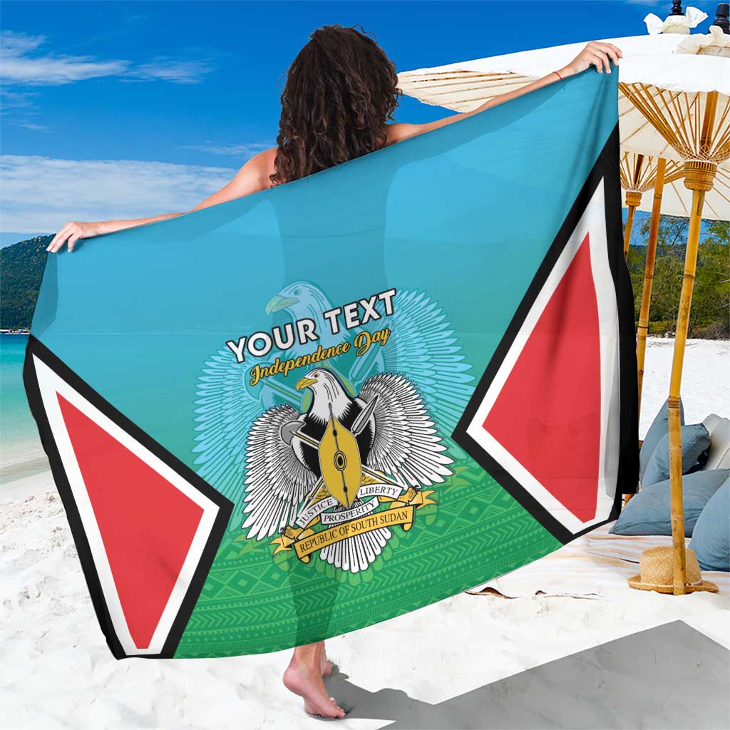 Personalised South Sudan Independence Day Sarong Coat Of Arms With Flag Map - Wonder Print Shop
