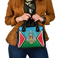Personalised South Sudan Independence Day Shoulder Handbag Coat Of Arms With Flag Map
