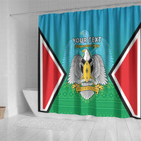 Personalised South Sudan Independence Day Shower Curtain Coat Of Arms With Flag Map