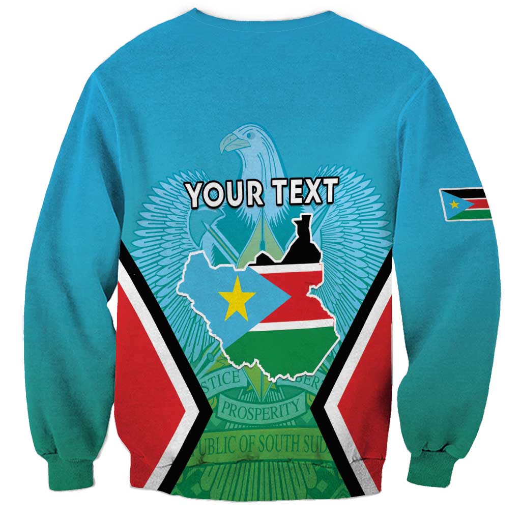 Personalised South Sudan Independence Day Sweatshirt Coat Of Arms With Flag Map - Wonder Print Shop