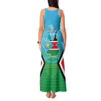 Personalised South Sudan Independence Day Tank Maxi Dress Coat Of Arms With Flag Map - Wonder Print Shop