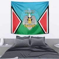 Personalised South Sudan Independence Day Tapestry Coat Of Arms With Flag Map - Wonder Print Shop