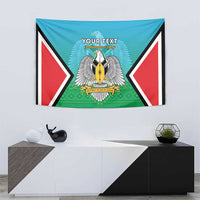 Personalised South Sudan Independence Day Tapestry Coat Of Arms With Flag Map - Wonder Print Shop