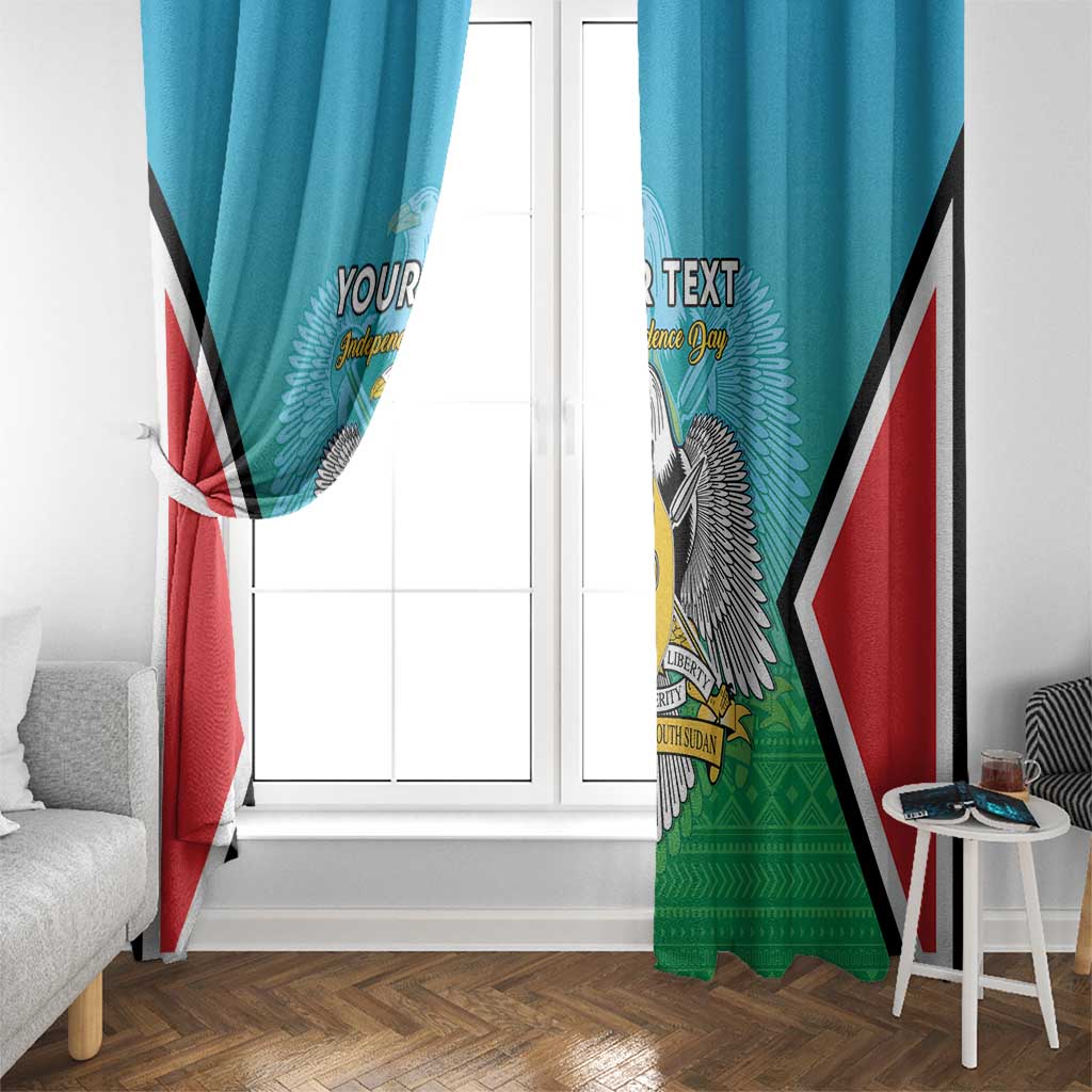 Personalised South Sudan Independence Day Window Curtain Coat Of Arms With Flag Map - Wonder Print Shop