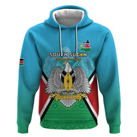 Personalised South Sudan Independence Day Zip Hoodie Coat Of Arms With Flag Map - Wonder Print Shop