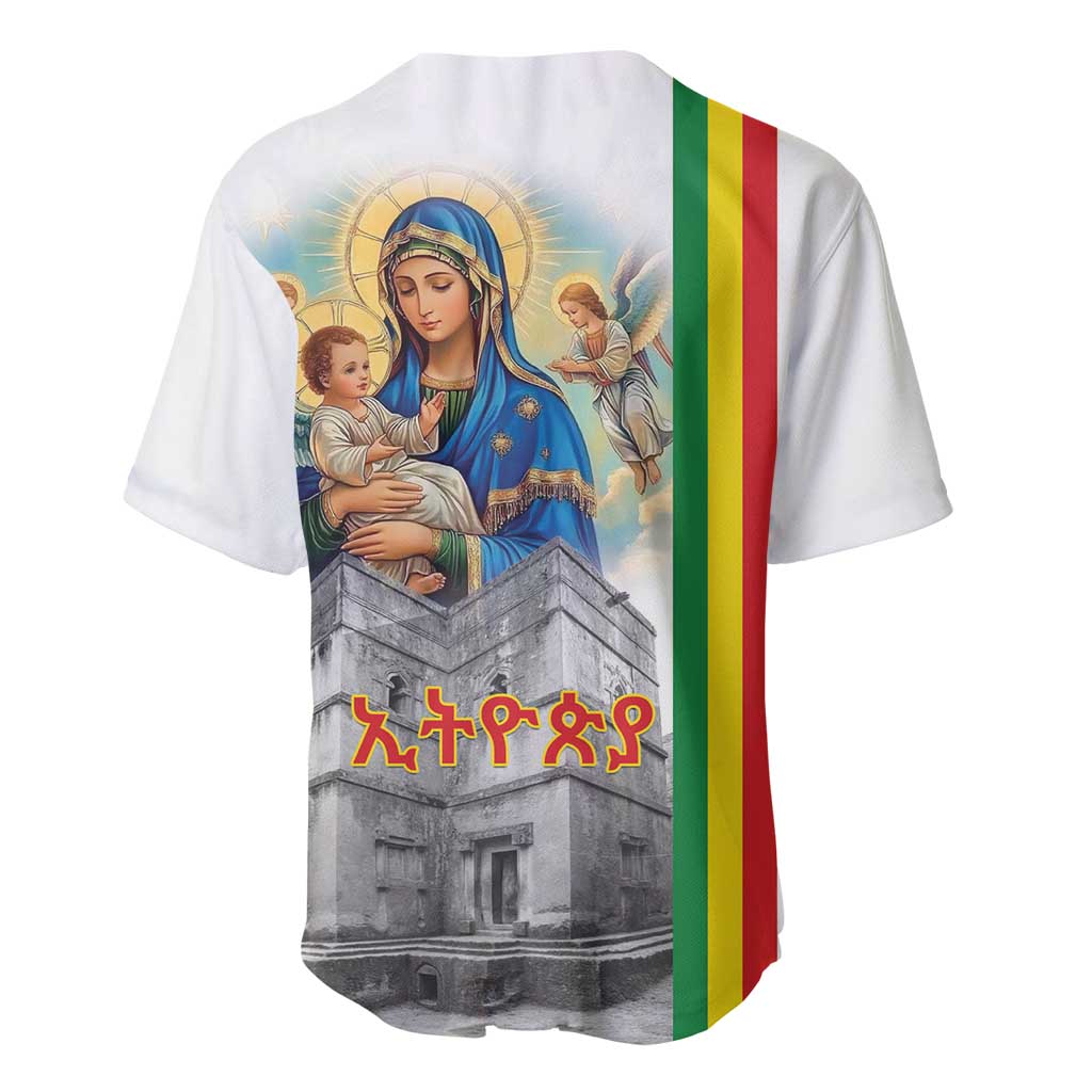 Ethiopian Christmas Baseball Jersey Saint Mary Lalibela Churches - Wonder Print Shop