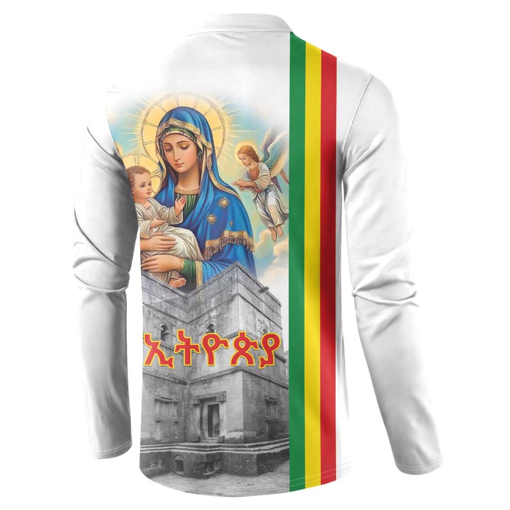 Ethiopian Christmas Button Sweatshirt Saint Mary Lalibela Churches - Wonder Print Shop