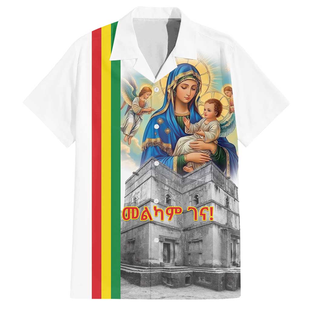Ethiopian Christmas Family Matching Long Sleeve Bodycon Dress and Hawaiian Shirt Saint Mary Lalibela Churches - Wonder Print Shop