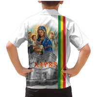 Ethiopian Christmas Family Matching Mermaid Dress and Hawaiian Shirt Saint Mary Lalibela Churches - Wonder Print Shop