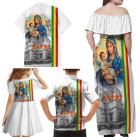 Ethiopian Christmas Family Matching Off Shoulder Maxi Dress and Hawaiian Shirt Saint Mary Lalibela Churches - Wonder Print Shop