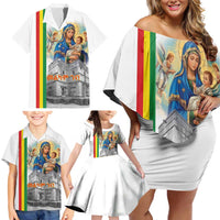 Ethiopian Christmas Family Matching Off Shoulder Short Dress and Hawaiian Shirt Saint Mary Lalibela Churches - Wonder Print Shop