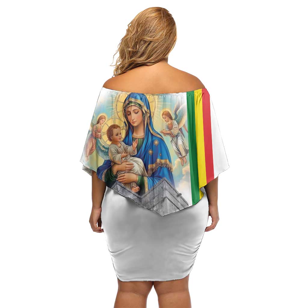 Ethiopian Christmas Family Matching Off Shoulder Short Dress and Hawaiian Shirt Saint Mary Lalibela Churches - Wonder Print Shop