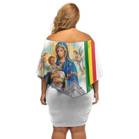 Ethiopian Christmas Family Matching Off Shoulder Short Dress and Hawaiian Shirt Saint Mary Lalibela Churches - Wonder Print Shop