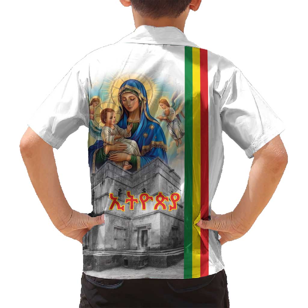 Ethiopian Christmas Family Matching Summer Maxi Dress and Hawaiian Shirt Saint Mary Lalibela Churches - Wonder Print Shop