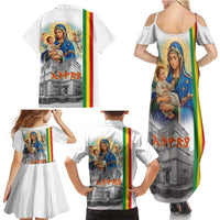 Ethiopian Christmas Family Matching Summer Maxi Dress and Hawaiian Shirt Saint Mary Lalibela Churches - Wonder Print Shop