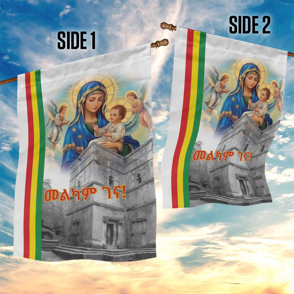 Ethiopian Christmas Garden Flag Saint Mary Lalibela Churches - Wonder Print Shop