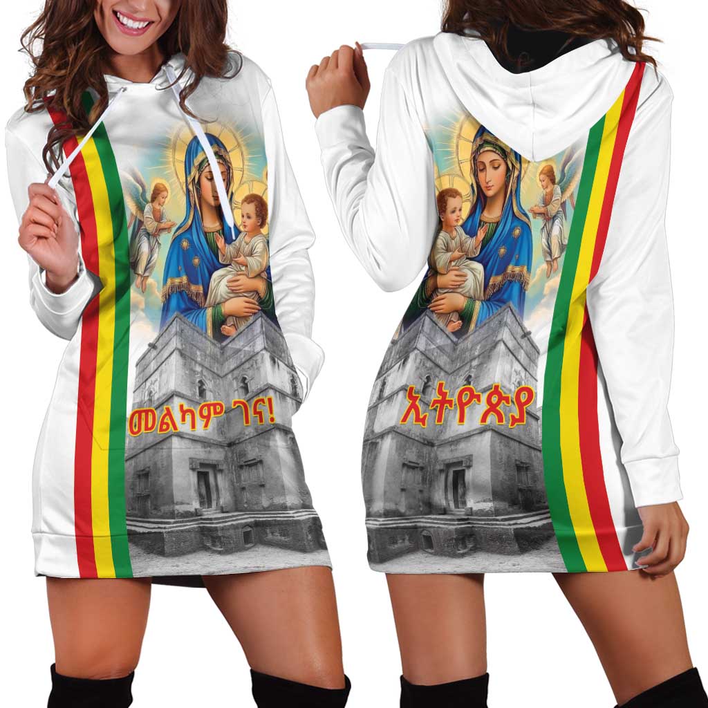 Ethiopian Christmas Hoodie Dress Saint Mary Lalibela Churches - Wonder Print Shop