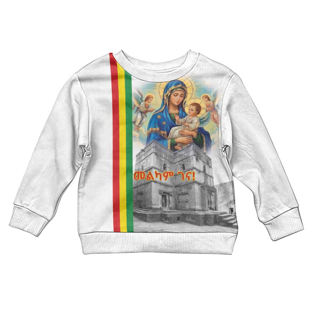 Ethiopia Christmas Kid Ugly Christmas Sweater Saint Mary Lalibela Churches - Wonder Print Shop