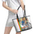 Ethiopian Christmas Leather Tote Bag Saint Mary Lalibela Churches - Wonder Print Shop