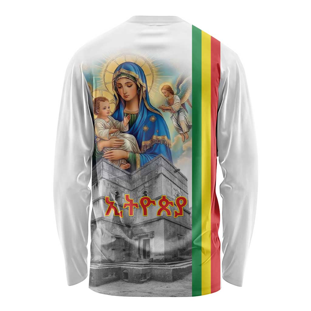 Ethiopian Christmas Long Sleeve Shirt Saint Mary Lalibela Churches - Wonder Print Shop