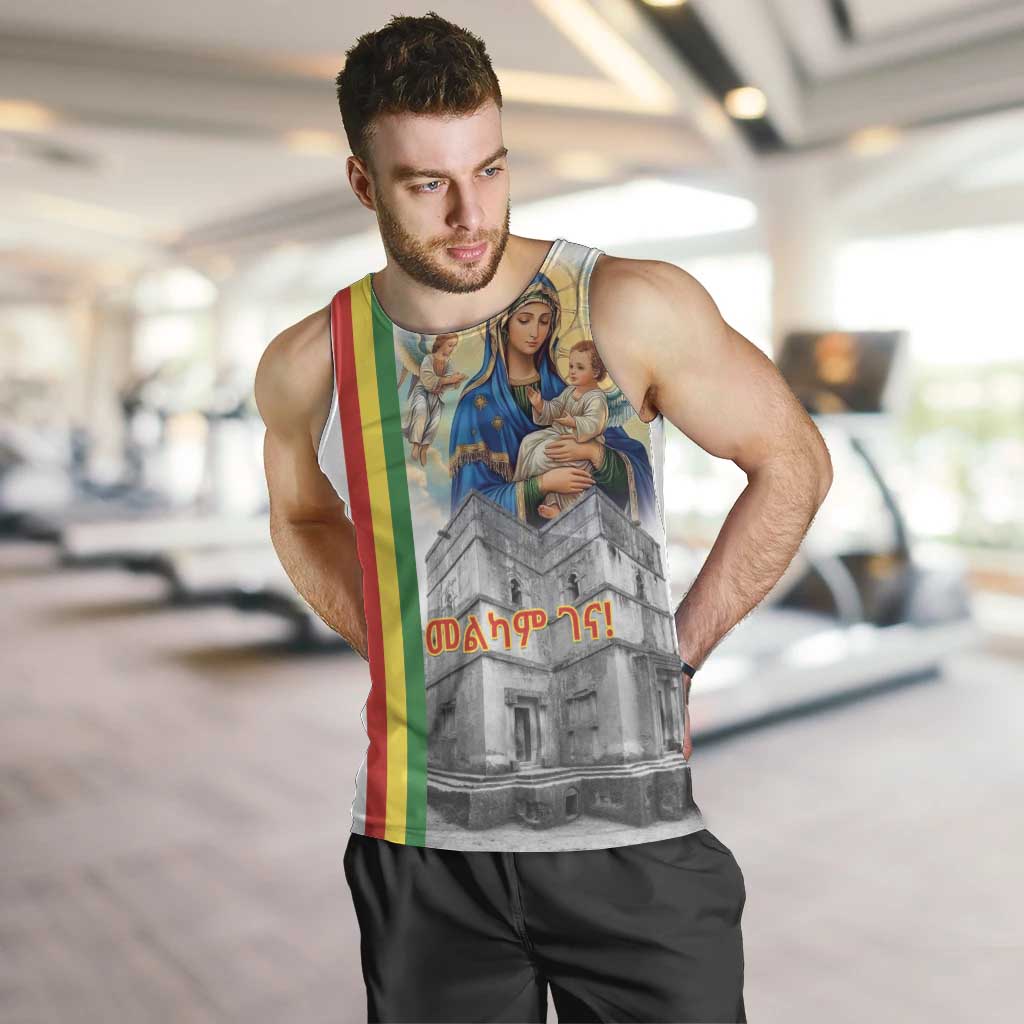 Ethiopian Christmas Men Tank Top Saint Mary Lalibela Churches - Wonder Print Shop
