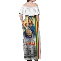 Ethiopian Christmas Off Shoulder Maxi Dress Saint Mary Lalibela Churches - Wonder Print Shop