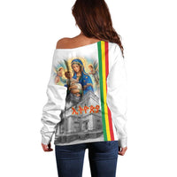 Ethiopian Christmas Off Shoulder Sweater Saint Mary Lalibela Churches - Wonder Print Shop